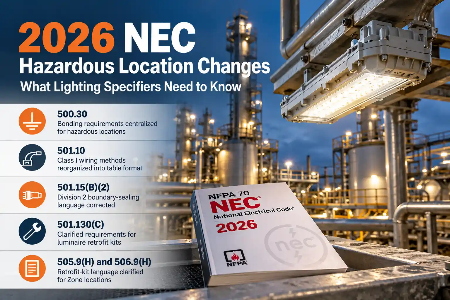 2026 NEC Hazardous Location Lighting Changes
